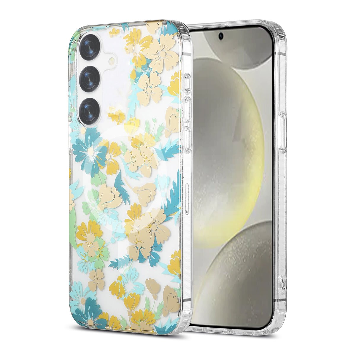 Samsung Galaxy S24 Plus Case Magnet - Flowers Turquoise