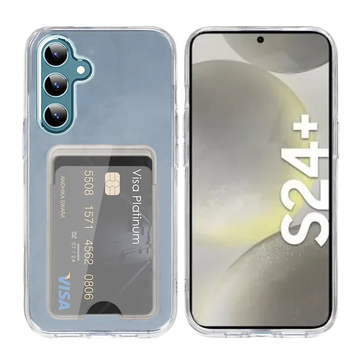 Samsung Galaxy S24 Plus Case with Card Holder TPU - Transparent
