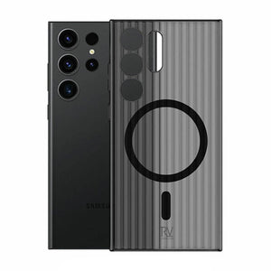 Samsung Galaxy S24 Ultra Mobilskal Korrugerad med Magnet Rvelon - Svart