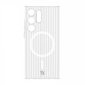 Samsung Galaxy S24 Ultra Mobilskal Korrugerad med Magnet Rvelon - Vit