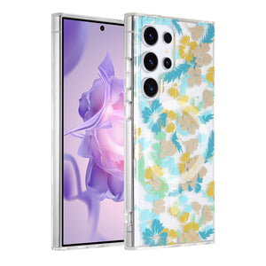 Samsung Galaxy S24 Ultra Case Magnet - Flowers Turquoise