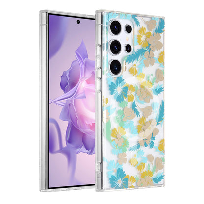 Samsung Galaxy S24 Ultra Case Magnet - Flowers Turquoise