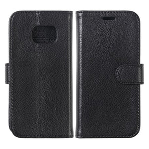 Samsung S7 Edge Plånboksfodral Läder med Stativ - Svart