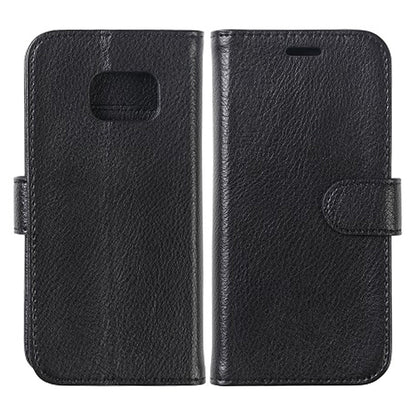 Samsung S7 Edge Plånboksfodral Läder med Stativ - Svart