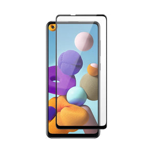 Skärmskydd Samsung A21s - 3D Härdat Glas Svart Bulk