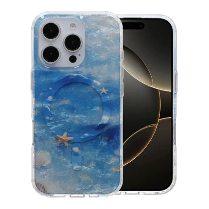 Dreamy Ocean MagSafe Phone Case For iPhone 16 Pro Blue