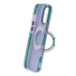 Iridescent Shockproof Case with 360 degree Rotatable Kickstand For iPhone 16 Pro Purple