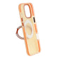 Iridescent Shockproof Case with 360 degree Rotatable Kickstand For iPhone 16 Pro Max Orange