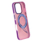 Iridescent Shockproof Case with 360 degree Rotatable Kickstand For iPhone 16 Pro Rose Red