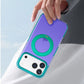 Iridescent Shockproof Case with 360 degree Rotatable Kickstand For iPhone 17 Pro Purple