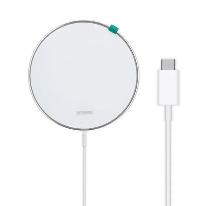 White Wireless Charger 15W Thin Aircraft Aluminum with Computer Controlled Technology for Fast Charging/Type c