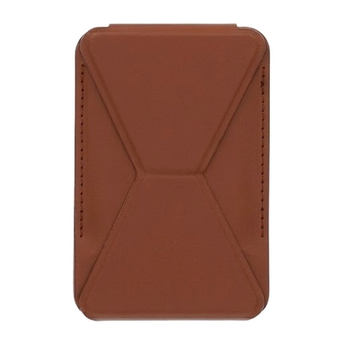 Foldable Ultra Thin Magnetic Cardholder Phone Kickstand Brown