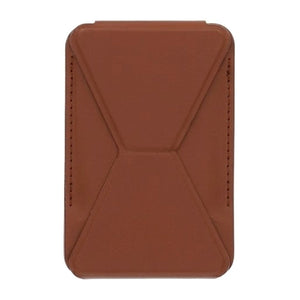 Foldable Ultra Thin Magnetic Cardholder Phone Kickstand Brown