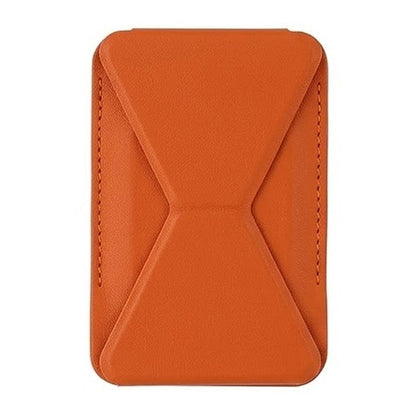 Foldable Ultra Thin Magnetic Cardholder Phone Kickstand Orange