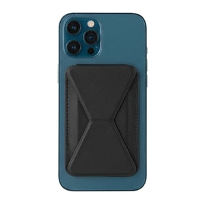 Foldable Ultra Thin Magnetic Cardholder Phone Kickstand Black