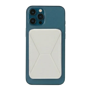 Foldable Ultra Thin Magnetic Cardholder Phone Kickstand White