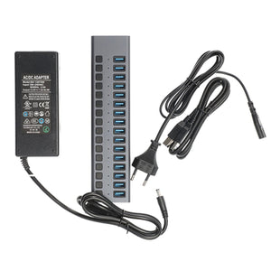 USB Multiadapter med 16st USB-A 3.0 uttag (90W)
